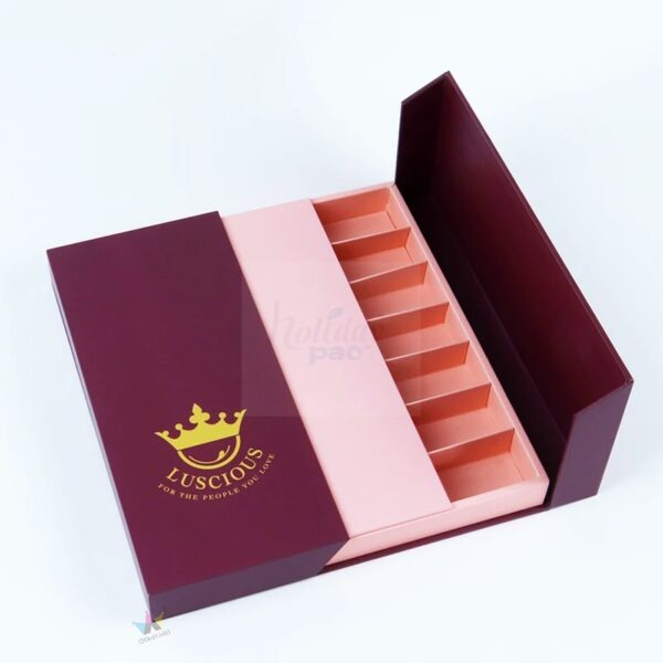 Holidaypacfactory Custom Magnetic Truffle Gift Box Packaging realistic full frame packaging main image