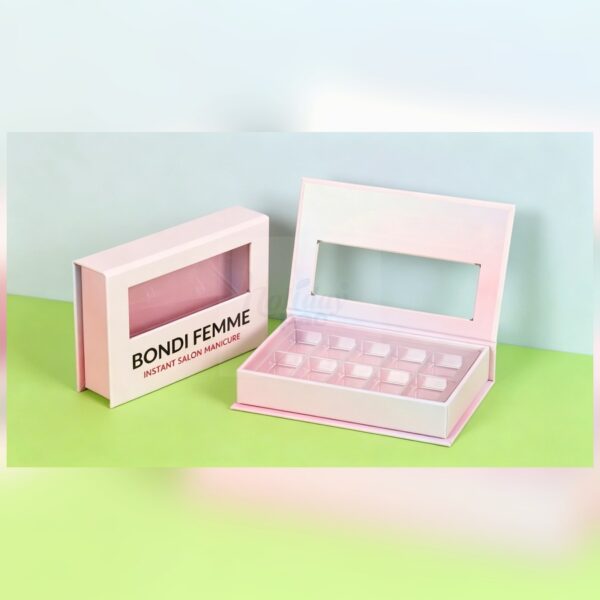 Holidaypacfactory Custom Press On Nail Packaging Box for Beauty Retail realistic full frame packaging main image