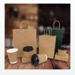 Holidaypacfactory Custom Printed Kraft Takeaway Paper Bags for Restaurant Branding product image 1