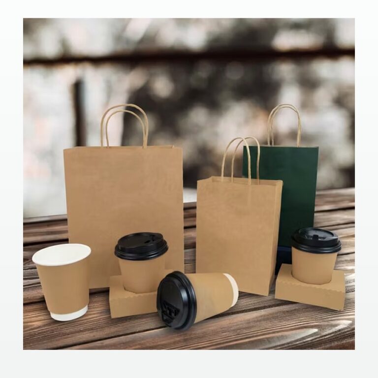 Holidaypacfactory Custom Printed Kraft Takeaway Paper Bags for Restaurant Branding product image 1