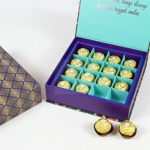 Holidaypacfactory Food Grade Chocolate and Candy Box with 16 Slots Insert realistic full frame packaging main image