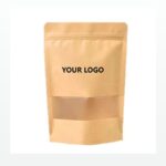 Holidaypacfactory Kraft Window Paper Pouch Bags for Cookies Nuts and Snack Takeaway product image 1