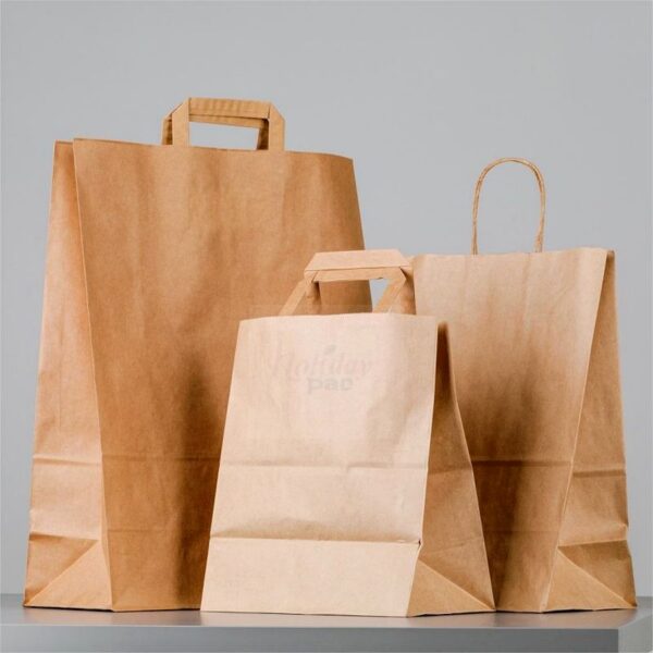 Holidaypacfactory large kraft paper carrier bags for family meal takeout product image 2