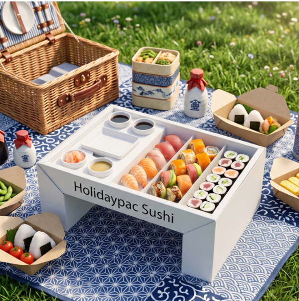 Holidaypacfactory light custom picnic sushi box fixed size die cut product image 1