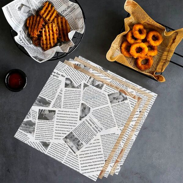 Holidaypacfactory printed white wax wrapping paper for bakery gift sets full bleed product image 3
