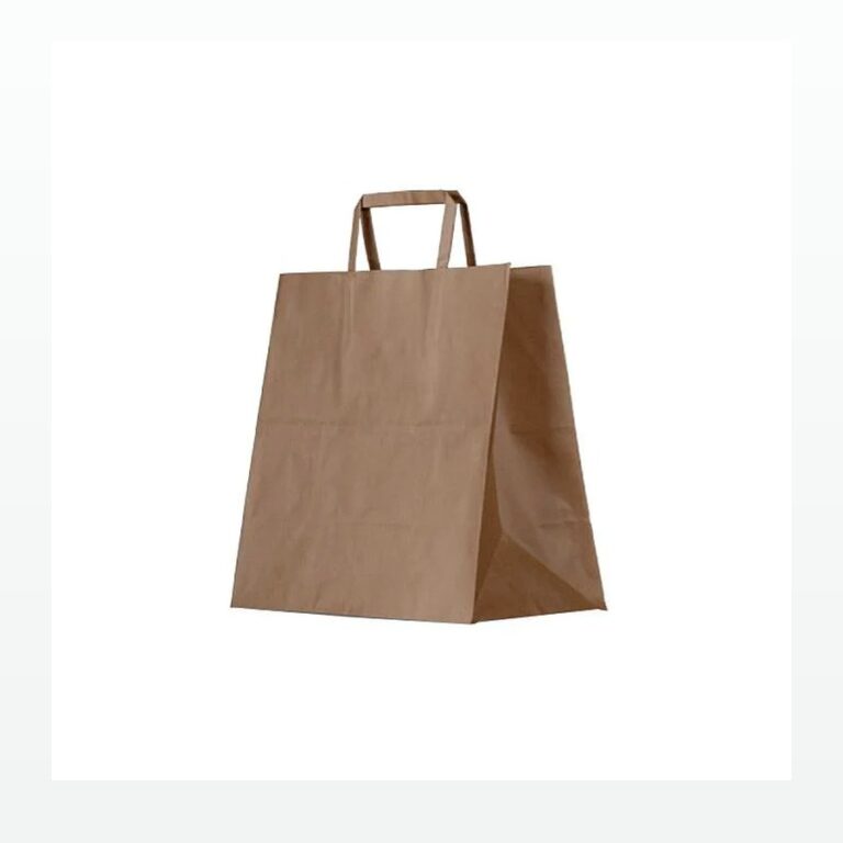 Holidaypacfactory Recyclable Kraft Paper Shopping Bags for Cafe and Farm Shop Takeaway product image 1