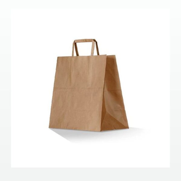 Holidaypacfactory Recyclable Kraft Paper Shopping Bags for Cafe and Farm Shop Takeaway product image 3