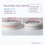 Holidaypacfactory round chocolate macaron box 15 cm size options with clear window lid