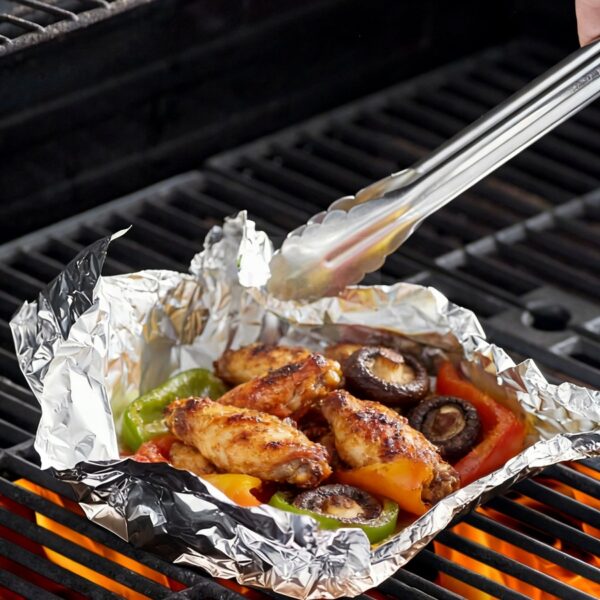 Holidaypacfactory white foil laminated paper wrap for hot food full bleed product image 4