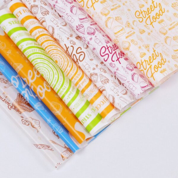 Holidaypacfactory white greaseproof deli paper sheets for basket liners full bleed product image 3