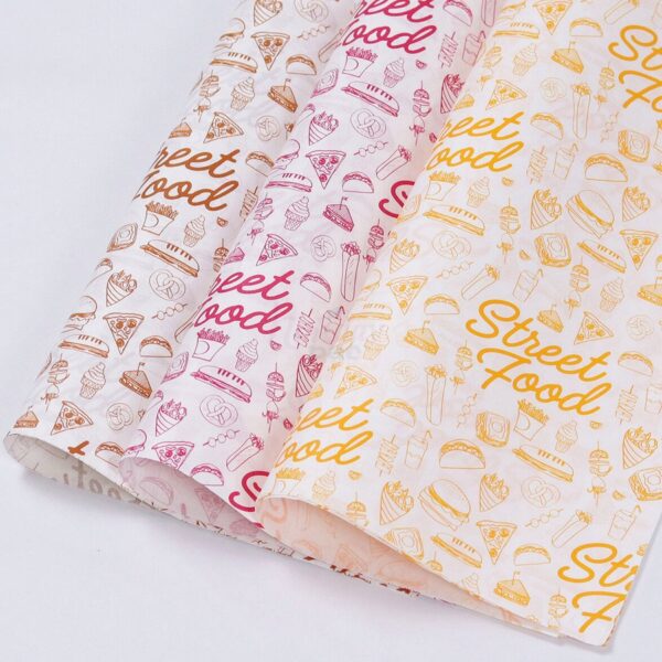 Holidaypacfactory white kraft sandwich deli wrap paper sheets full bleed product image 3