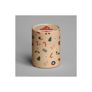 Christmas paper tube gift packaging Holidaypacfactory real packaging image 2 for holiday gift sets, candle packaging, candy packaging and premium retail kits