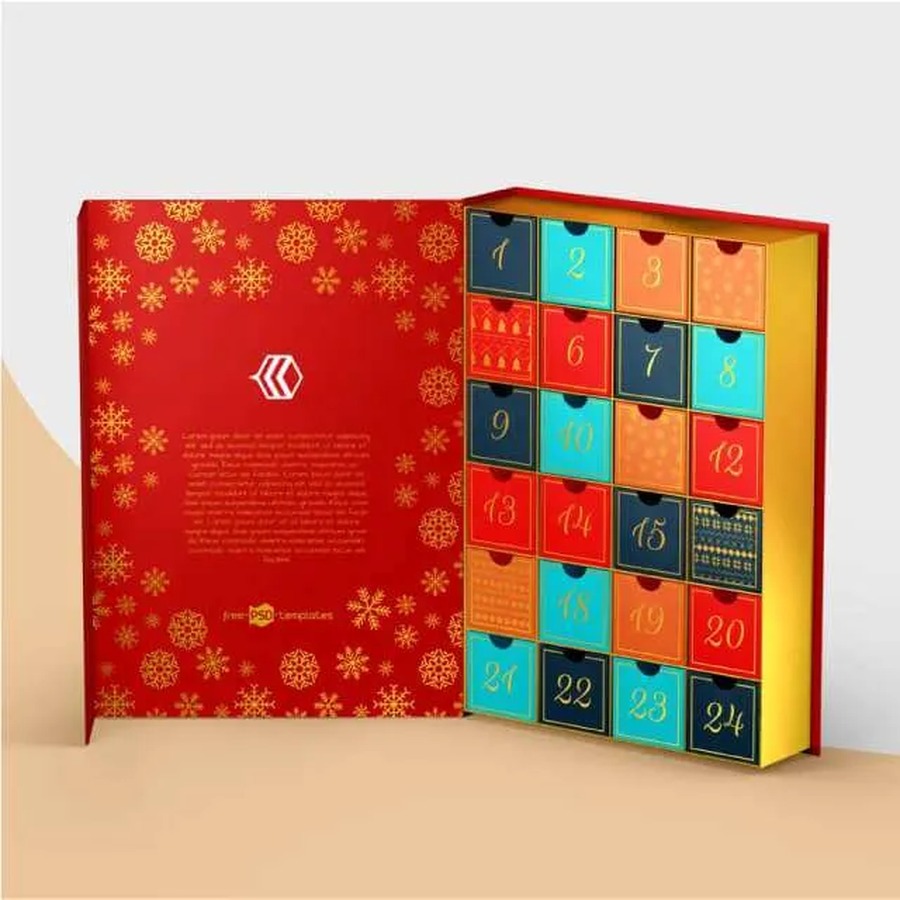 Custom Rigid Advent Calendar Box for Holiday Beauty and Gift Programs Holidaypacfactory
