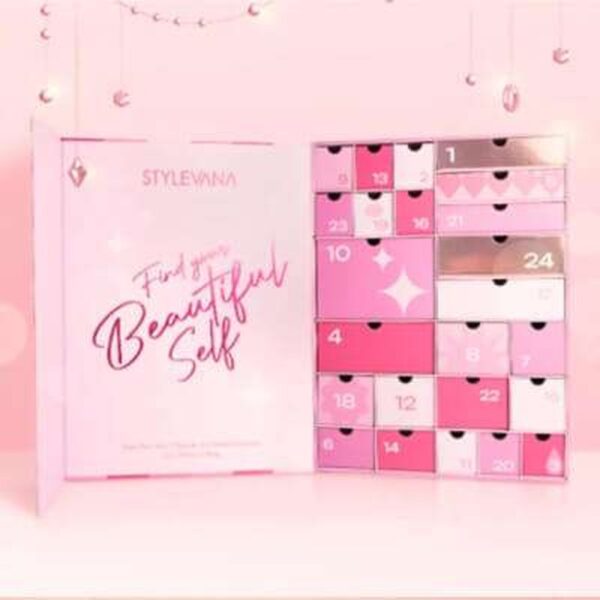 custom rigid advent calendar box Holidaypacfactory image 3 for beauty products, chocolate, candy, jewelry, fragrance samples, toys, candles, wellness gifts and holiday retail programs