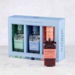 flip lid hinged rigid box with window Holidaypacfactory image 1 for mini bottle sets, tasting kits, gourmet food, tea, confectionery and curated retail gift packs