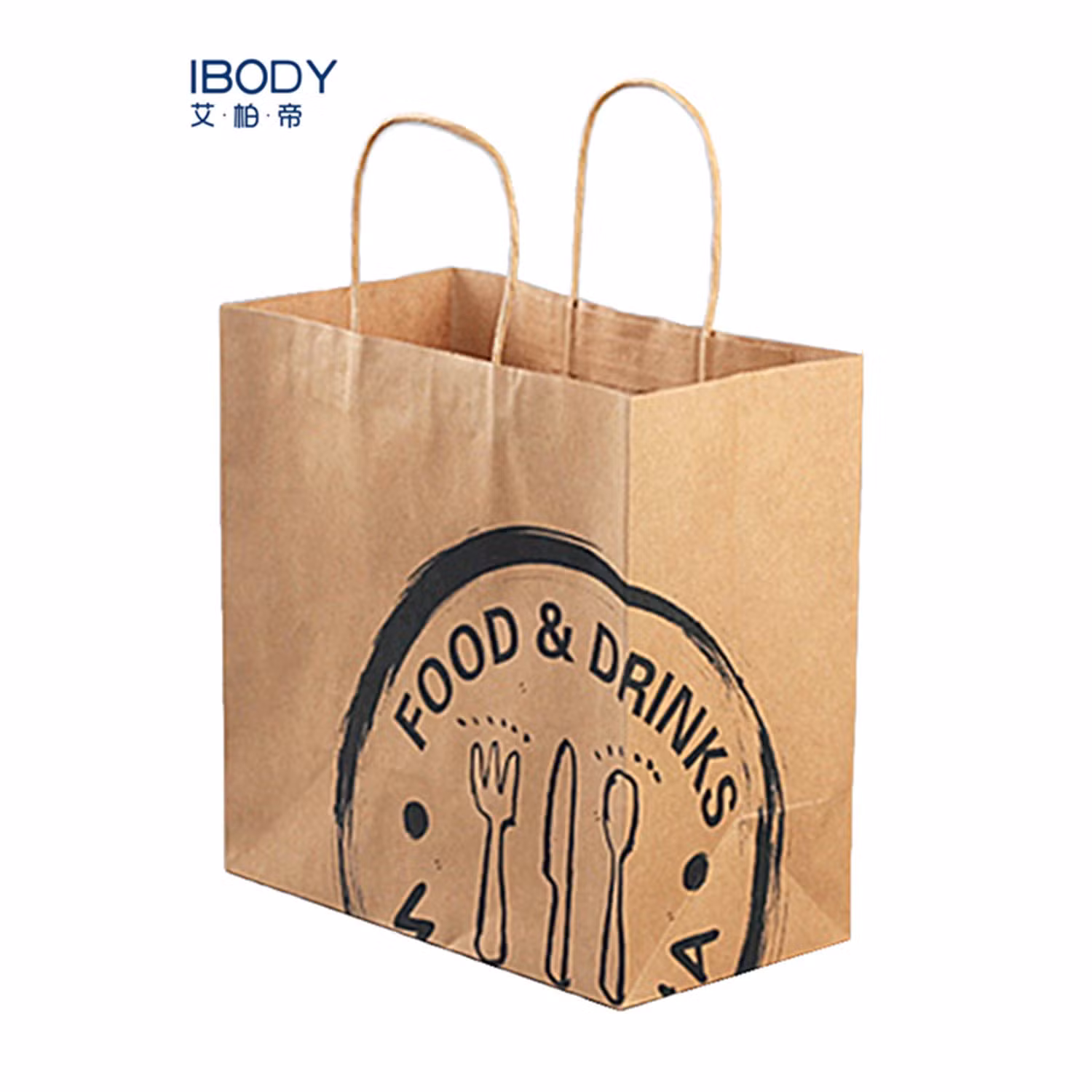 Holidaypacfactory Custom Kraft Paper Bags With Handles related takeaway paper packaging product