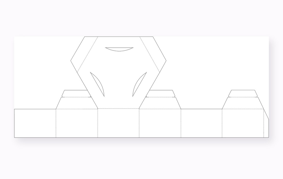 Holidaypacfactory Hat Box Base Dieline low-resolution member template preview