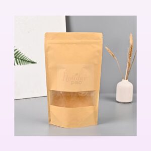 Holidaypacfactory flat bottom kraft produce grocery bags full bleed pale purple product image 2