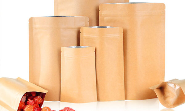 Holidaypacfactory compostable look kraft stand up pouches for zero waste refill stores product image 5