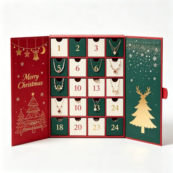 Holidaypacfactory 24 day jewelry drawer advent calendar box full canvas product image 4