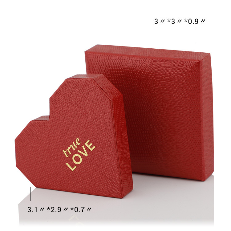 Holidaypacfactory custom red heart shaped chocolate gift box packaging display presentation