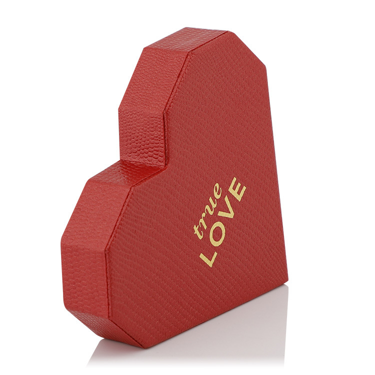 Holidaypacfactory custom red heart shaped chocolate gift box packaging opening structure view