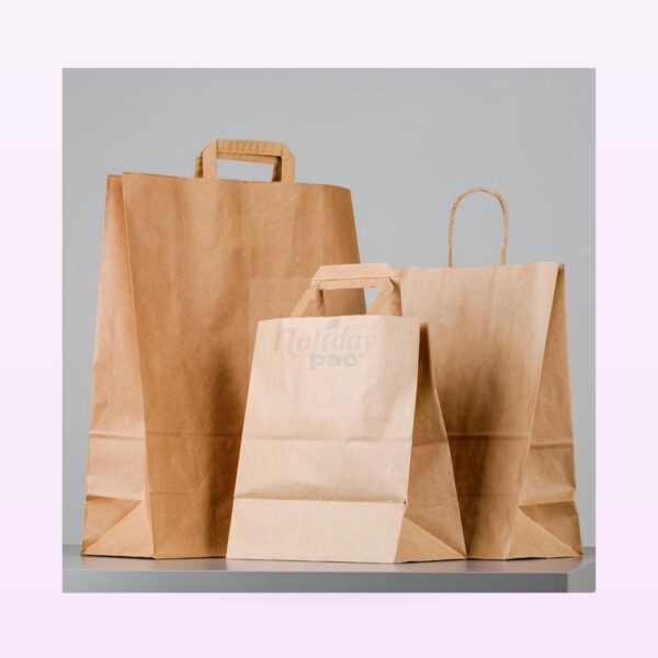 Holidaypacfactory farm shop recycled kraft grocery bags full bleed pale purple product image 5