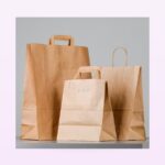 Holidaypacfactory bulk kraft shopping bags with handles full bleed pale purple product image 1