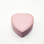 Holidaypacfactory pink heart shaped leather ring box packaging detail view 2