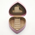 Holidaypacfactory pink heart shaped leather ring box packaging detail view 4