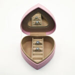Holidaypacfactory pink heart shaped leather ring box packaging detail view 6