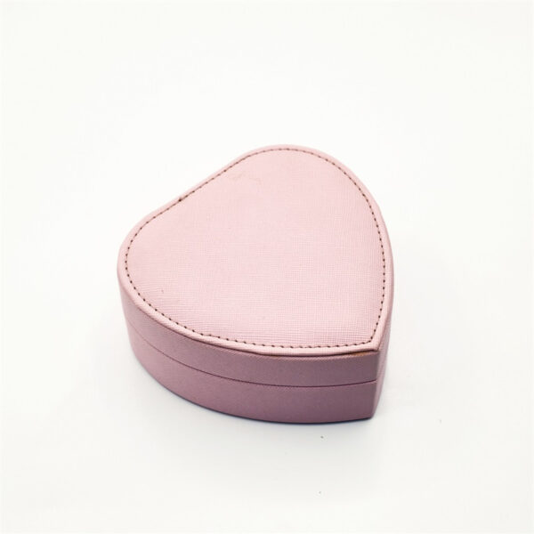 Holidaypacfactory pink heart shaped leather ring box packaging detail view 7
