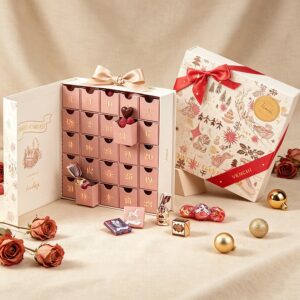 Holidaypacfactory 24 day magnetic chocolate advent calendar gift box full canvas product image 1