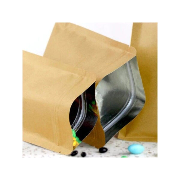 Holidaypacfactory compostable look kraft stand up pouches for zero waste refill stores product image 4