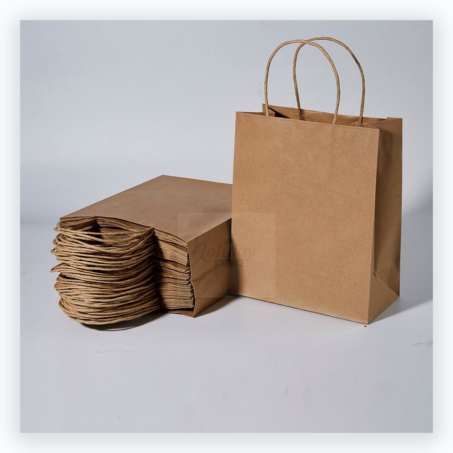 Holidaypacfactory holidaypac factory paper grab-and-go food packaging for supermarket deli and bakery brands Large Kraft Carrier Bags
