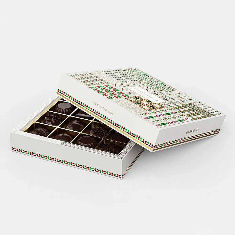 Holidaypacfactory islamic geometric chocolate gift box packaging side construction detail