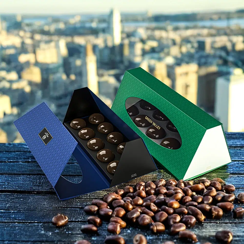 Holidaypacfactory triangle magnetic chocolate gift box packaging main product view