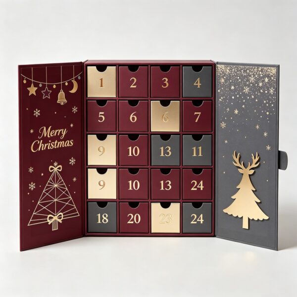 Holidaypacfactory 24 day jewelry drawer advent calendar box full canvas product image 3