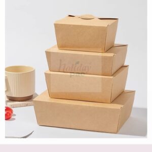 Holidaypacfactory kraft paper food containers for salad noodle rice takeaway full canvas product image 2
