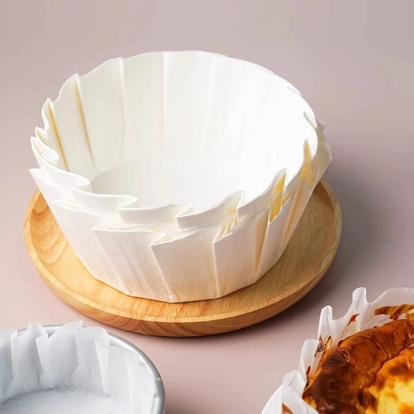 white Basque cake parchment paper liner Holidaypacfactory
