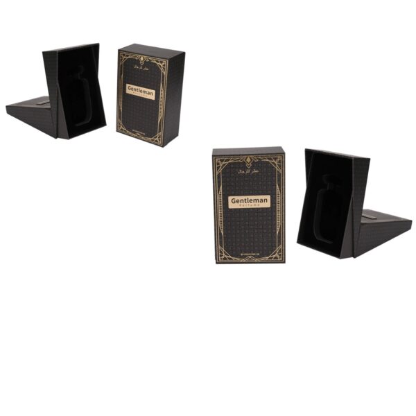 luxury men's perfume packaging collage showing open and closed presentation Holidaypacfactory