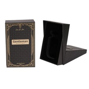 luxury men's perfume packaging box opened to reveal the bottle cavity Holidaypacfactory