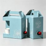 blue cold brew beverage carton boxes with gable handle Holidaypacfactory