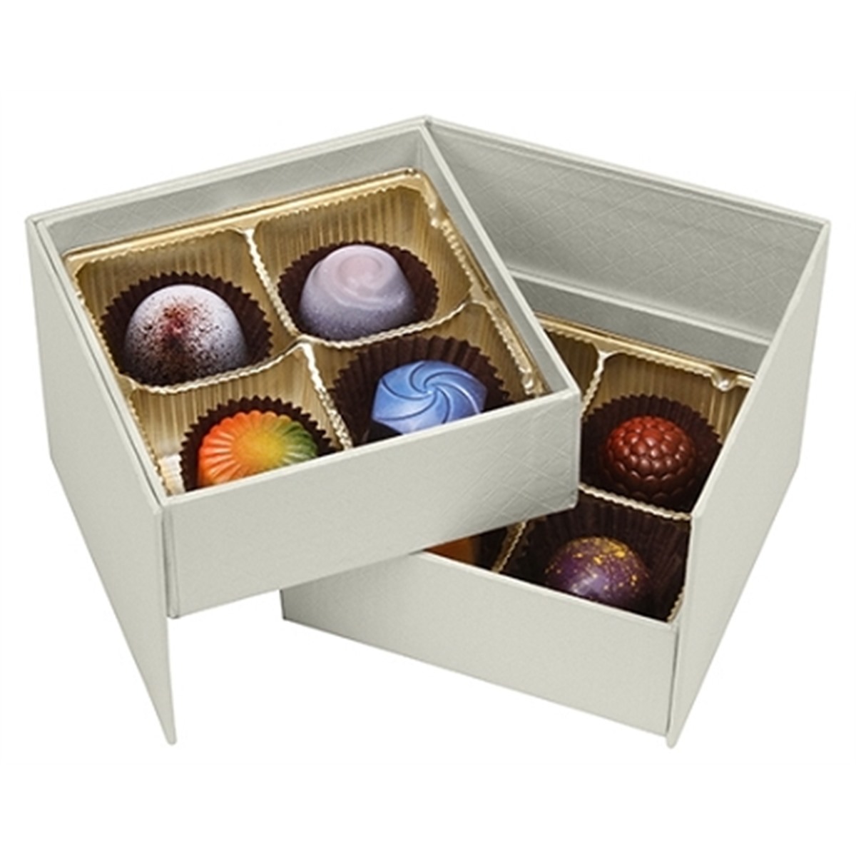 white multi layer chocolate gift box with drawer inserts Holidaypacfactory