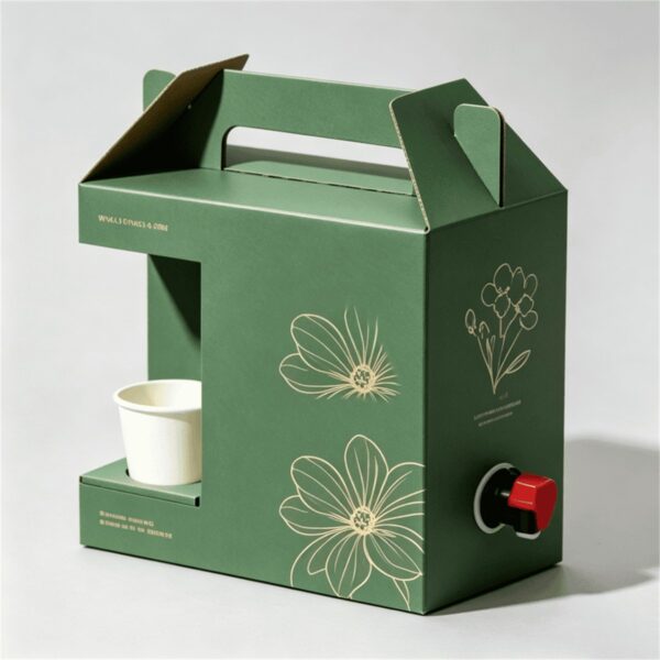green portable beverage carton box for cold drink service Holidaypacfactory