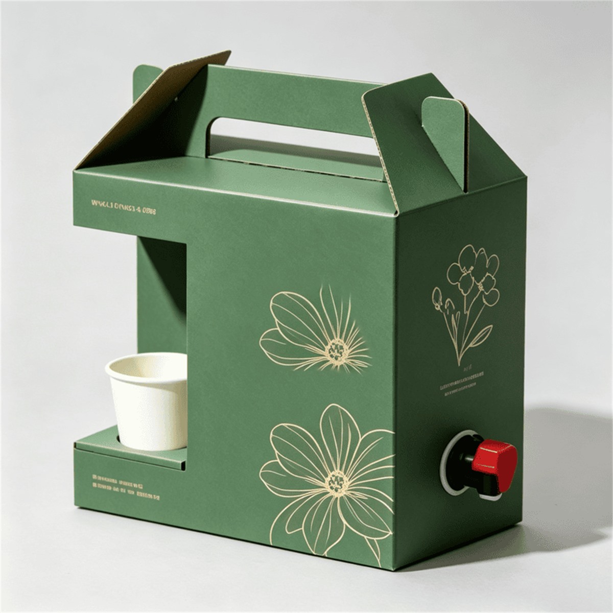 green portable beverage carton box for cold drink service Holidaypacfactory