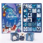 blue Christmas advent calendar drawer box artwork option Holidaypacfactory