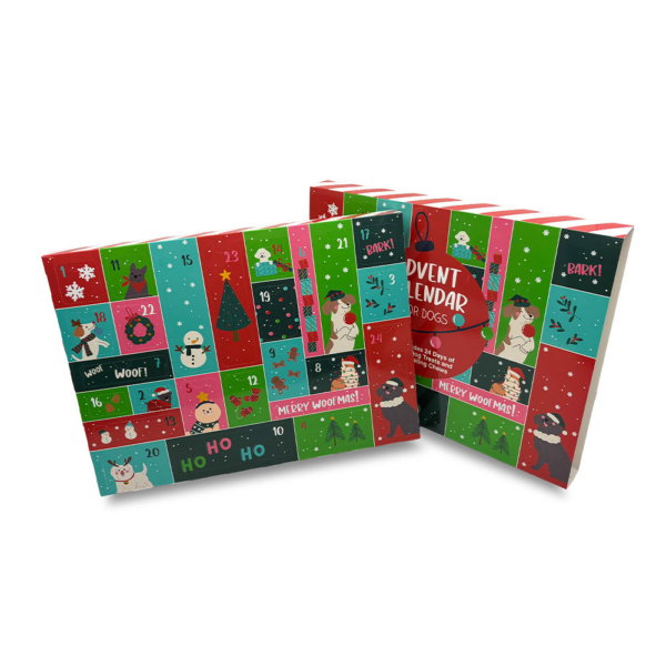custom printed Christmas countdown blind box packaging for dog treats Holidaypacfactory