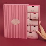handmade pink eco-friendly recycled rigid advent calendar drawer box Holidaypacfactory