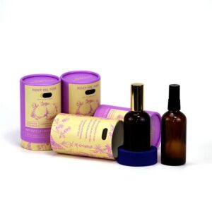 Custom Luxury Cosmetics Paper Tube Packaging Containers with Window and Custom Print